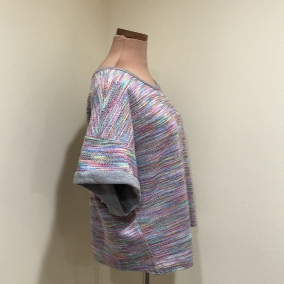 Anthropologie Saturday Sunday Top Size XL Multicolored Rainbow Knit Pullover - Picture 4 of 10